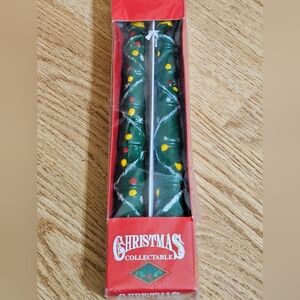 Vintage Hand Painted Candlesticks (2) Green/Red/Yellow- New in Box